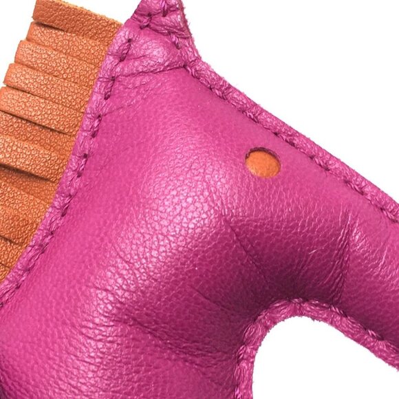 HERMES Horse Rodeo MM Bag Charm Key Holder Purple - Picture 6 of 7